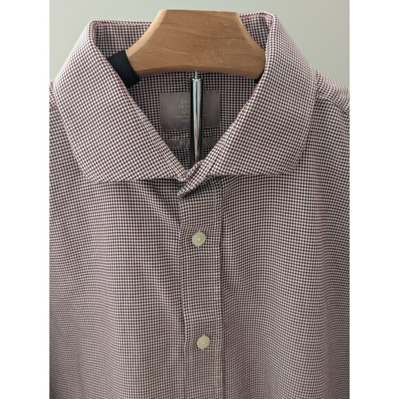 Savoy Taylors Guild Moss Bros Men's Dress Shirt Size 17 Geometric Print Office - Picture 3 of 12